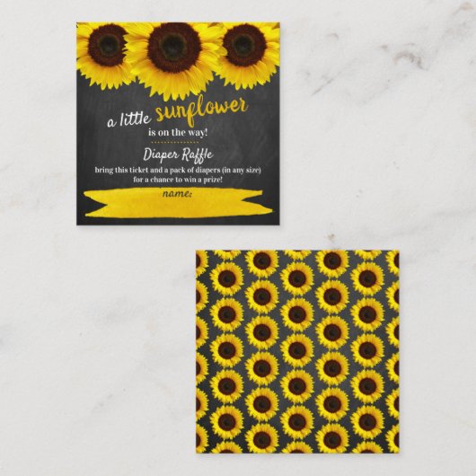 Zonnebloem Baby shower Luierspoelbehuizing Kaart (Voorkant / Achterkant)