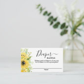 Zonnebloem baby shower meisje Diaper Raffle Kaart (Staand voorkant)