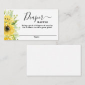 Zonnebloem baby shower meisje Diaper Raffle Kaart (Voorkant / Achterkant)