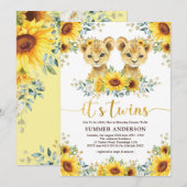 Zonnebloem Baby shower met snijwonden Kaart (Voorkant / Achterkant)