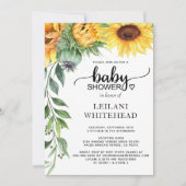 Zonnebloem Baby shower Moderne Kaart (Voorkant)