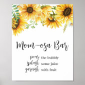 Zonnebloem Baby shower Moeder Osa Bar Poster (Voorkant)