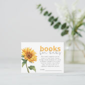 Zonnebloem Baby shower Neutraal Genderboekverzoek Informatiekaartje (Staand voorkant)