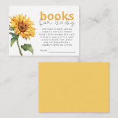 Zonnebloem Baby shower Neutraal Genderboekverzoek Informatiekaartje (Voorkant / Achterkant)