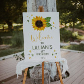 Zonnebloem Baby shower of Welkomstteken op zondag Poster