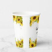Zonnebloem Baby shower Papieren Bekers (Rechts)