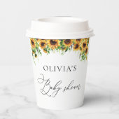 Zonnebloem Baby shower papieren bekers (Achterkant)