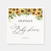 Zonnebloem Baby shower papieren servetten (Voorkant)