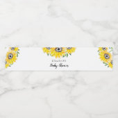 Zonnebloem Baby shower Robuust, eenvoudig grafisch Waterfles Etiket (Enkel label)