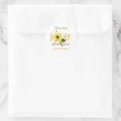 Zonnebloem Baby shower Ronde Sticker (Tas)