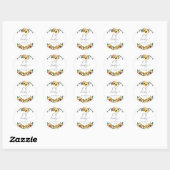 Zonnebloem Baby Shower Ronde Sticker (Vel)