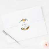 Zonnebloem Baby Shower Ronde Sticker (Envelop)