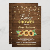 Zonnebloem Baby shower Rustige Herfst Kaart (Voorkant / Achterkant)