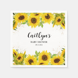 Zonnebloem Baby shower Servet