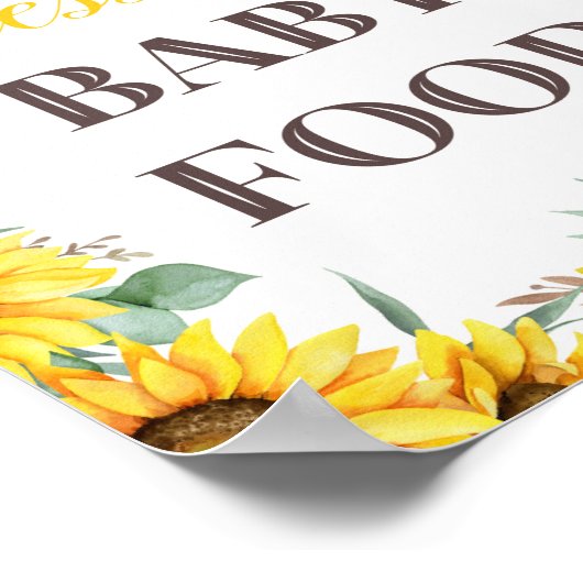 Zonnebloem Baby shower Spelbord Poster (Hoek)