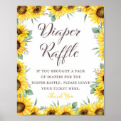 Zonnebloem Baby shower Spelbord Poster (Voorkant)