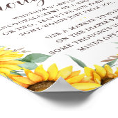 Zonnebloem Baby shower Spelbord Poster (Hoek)