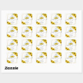 Zonnebloem Baby Shower Theepartij Bedankt Favor Vierkante Sticker (Vel)