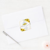 Zonnebloem Baby Shower Theepartij Bedankt Favor Vierkante Sticker (Envelop)