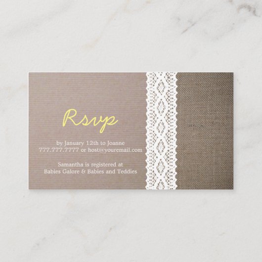 Zonnebloem, Baby shower, ticket Informatiekaartje (Achterkant)