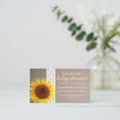 Zonnebloem, Baby shower, ticket Informatiekaartje (Staand voorkant)