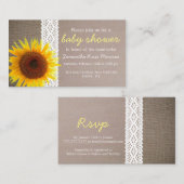 Zonnebloem, Baby shower, ticket Informatiekaartje (Voorkant / Achterkant)