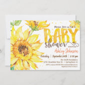 Zonnebloem Baby shower uitnodiging (Voorkant)