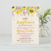 Zonnebloem Baby Shower Uitnodiging (Staand voorkant)