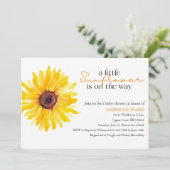 Zonnebloem Baby Shower Uitnodiging | Bewerkbare Bl (Staand voorkant)