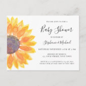 Zonnebloem Baby shower Uitnodiging Briefkaart (Voorkant)