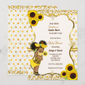 Zonnebloem baby shower uitnodiging zonnebloem mask (Voorkant / Achterkant)