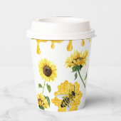 Zonnebloem Baby shower van suikerbieten Papieren Bekers (Achterkant)