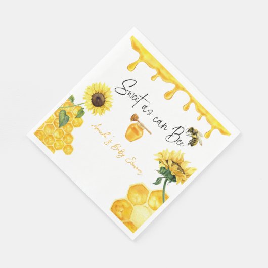 Zonnebloem Baby shower van suikerbieten Servet (Hoek)