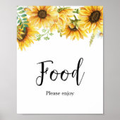 Zonnebloem Baby shower Voedsel Poster (Voorkant)