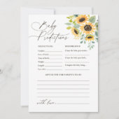 Zonnebloem Baby shower voorspellingen en advies Kaart (Voorkant)