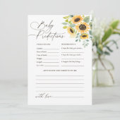 Zonnebloem Baby shower voorspellingen en advies Kaart (Staand voorkant)