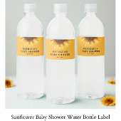 Zonnebloem Baby Shower Waterfles Etiket