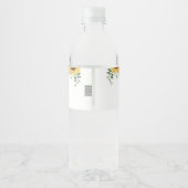 Zonnebloem Baby shower Waterfles Etiket Set (Achterkant)