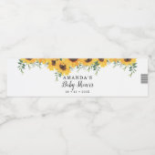 Zonnebloem Baby shower Waterfles Etiket Set (Enkel label)