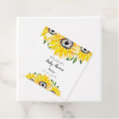 Zonnebloem Baby shower Waterverf Bloemen Bedankjes Labels (In situ)