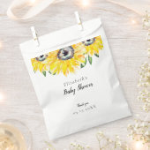 Zonnebloem Baby shower Waterverf Bloemen Bedankzakje (Geknipt)