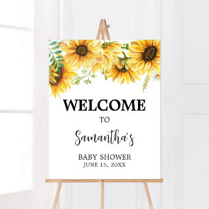Zonnebloem Baby shower Welkom Poster