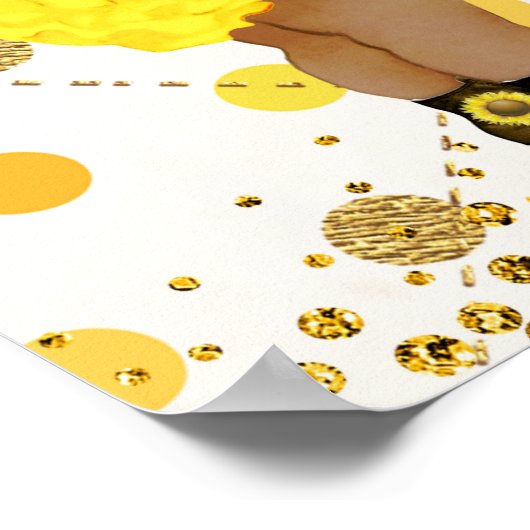 Zonnebloem baby shower-welkomstteken poster (Hoek)