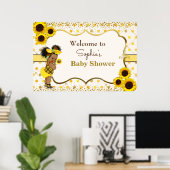 Zonnebloem baby shower-welkomstteken poster (Thuiskantoor)