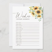 Zonnebloem Baby Shower Wensen voor Babykaart Kaart (Voorkant)