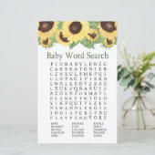 Zonnebloem Baby shower Word Search Game (Staand voorkant)