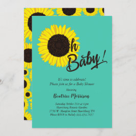 Zonnebloem Baby shower Zomer Kaart