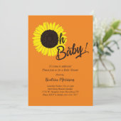 Zonnebloem Baby shower Zomer Kaart (Staand voorkant)