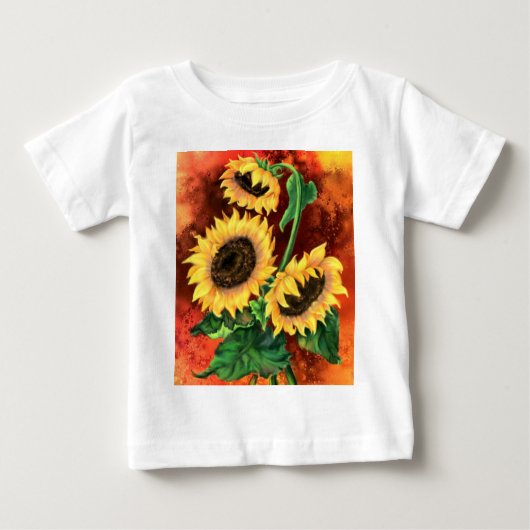 Zonnebloem Baby T-shirt (Voorkant)