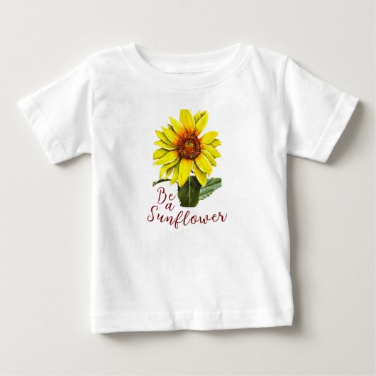Zonnebloem Baby T-Shirt (Voorkant)